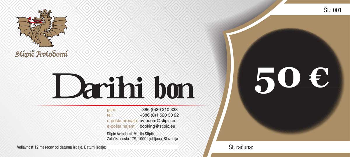 Darilni Bon Avtodomi Stipi Darilni Bon Avtodomi Stipi